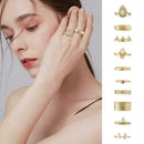 15pcs/set Simple Pattern Rings Set Women Stacking Rings Girl Fashion Jewell New
