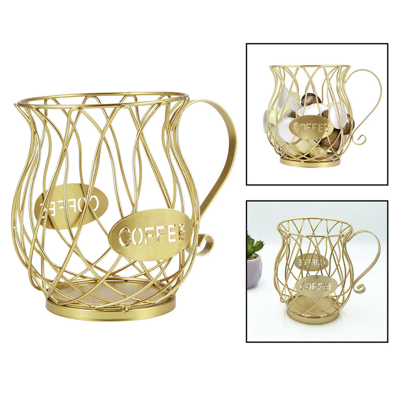 Modern Espresso Coffee Pod Storage Holder & Golden Spoon Kit,Multi-Use Organizer