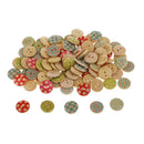 100Pcs 15mm Printed Wooden Handmade Buttons Sewing Clothing Accessories DIY