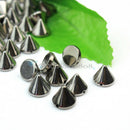 100Pcs 10mm Gun Black Stud Rivet Spikes Bag Leathercraft Accessories DIY