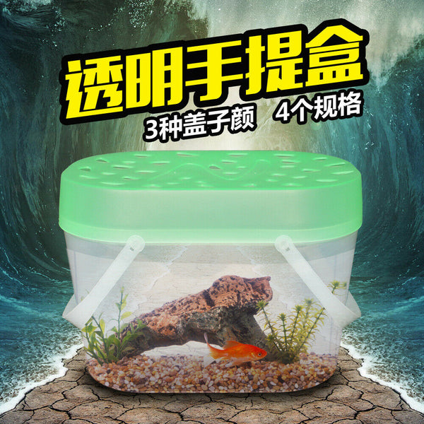 Clear Plastic Reptile Carrier with Handle and Breathing Holes,Indoor & Outdoor