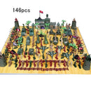146x Military Base Set 5cm Soldiers Army Figures & Accs Warplane Armored Car