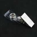 100Pcs Metal Badge Clips with Clear PVC Straps for ID Cards and Badge Holder