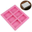 Rectangle Soap Mold Silicone Homemade Craft Chocolate Cake Mould Tray 6-Cavity