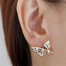 1Pair Lady Butterfly Ear Cuff Punk Clip Crystal Rhinestone Earring Partydecor-FT