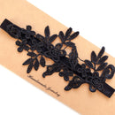 2pcs Wedding Garters Black Lace Floral Sexy Garters Bride Bridal Leg GarterSJA%x