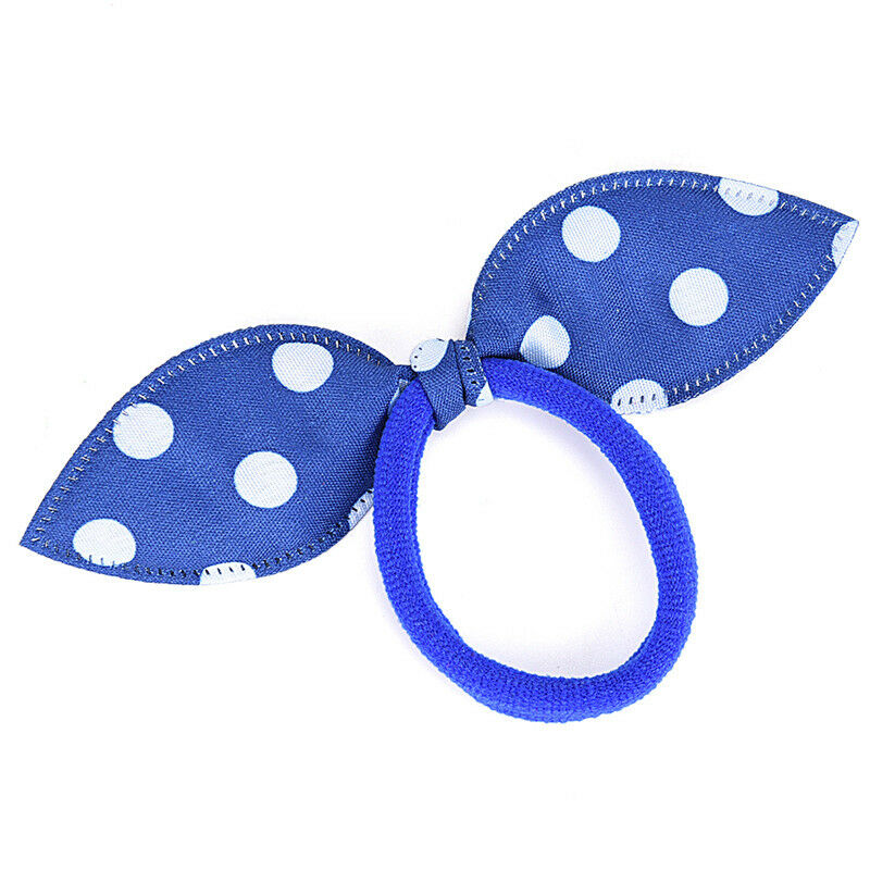 20X Girl Rabbit Bunny Ears Dotted Hair Ties Scrunchie Ponytail Holder HairBan Gw