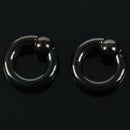 2 Lot Pair of Black Steel Eazy Captive Bead Ear Rings BCR Stud Piercing JeweH4M6