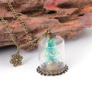 Fashion Women Men Luminous Glass Christmas Tree Pendant Chain Necklace Gift