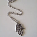 Good Luck Protection Hamsa Symbol Fatima Hand Evil Eye Pendant Necklace OHK
