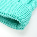 Mom Baby Kid Warm Raccoon Fur Bobble Beanie Cotton Knitted Parent-child Hat