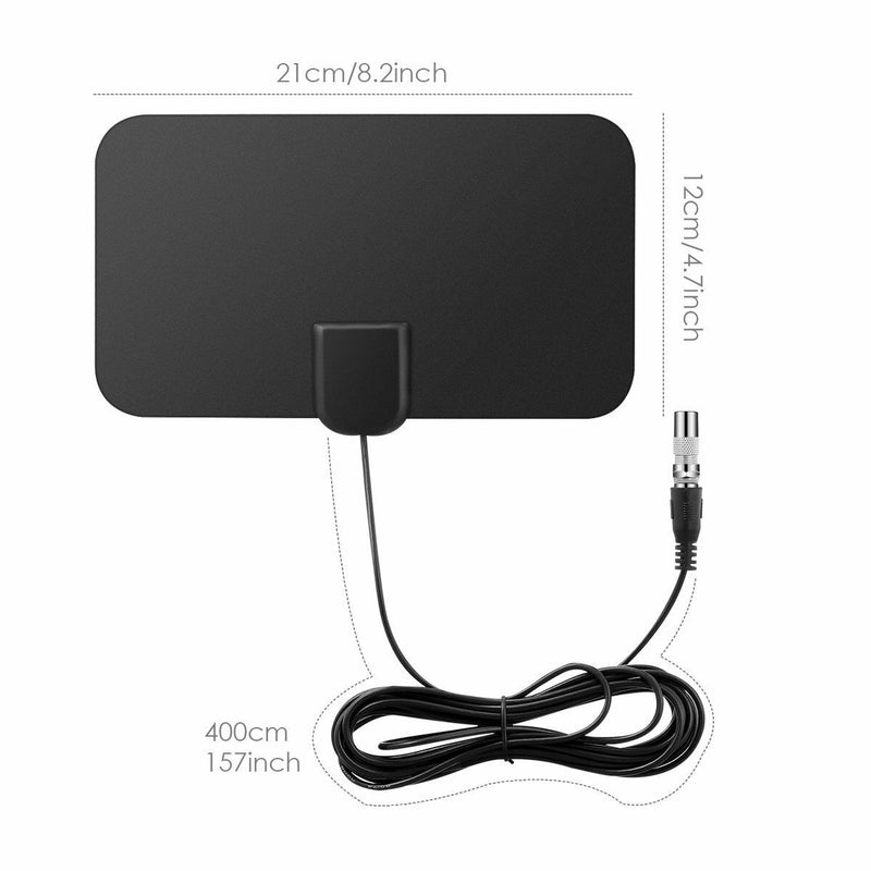 Flat Indoor HD Signal Amplifier Digital Antenna HDTV 50 Miles Range VHF-UHF F7P8
