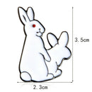 4X(Creative White Rabbit Brooch Evil Animal Bunny Enamel Pins Metal Buckle X5S9)