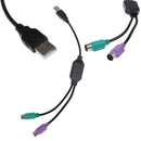 USB Male to ps/2 ps2 female converter cable cord keyboard mouse adapter NTME