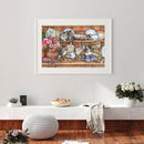 5D DIY Full Drill Diamond Painting Flower Dish Cat Cross Stitch Embroidery A