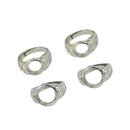 4pcs/ Lot Ring Blanks Cabochon Settings Base Adjustable DIY Findings 10/12mm