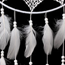 43.3''  White Floral Dream Catcher With Feathers Handmade Crafts Gift