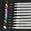 10X Metallic Paint Pen Marker Glass Painting Ceramic Porcelain Rock Wood Kit