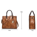 3PCS Women's Bag Set Fashion PU Leather Ladies Handbag Solid Color Messenge