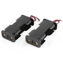 2 Pcs Black Plastic Storage Case Box Holder Wired For 2 x AA Batteries FT