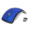 Laptop PC 2.4GHz Wireless Foldable Folding Arch Optical Mouse USB Mice Blue