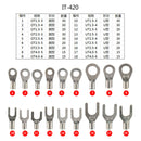 420 Piece Cold Pressed Non-Insulated Ring Terminal Fork Connector Crimp