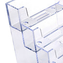 2Pcs 4 Pockets Plastic Business Card Holder Stand Clear Desktop Countertop  Y7O4