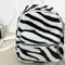 Cow Zebra Print Shoulder Schoolbag Women Girl Plush Mini Backpack (Style 1)