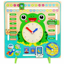 Wooden Calendar Clock Educational Weather Season Toys Clock Learning For Ki Y6K4