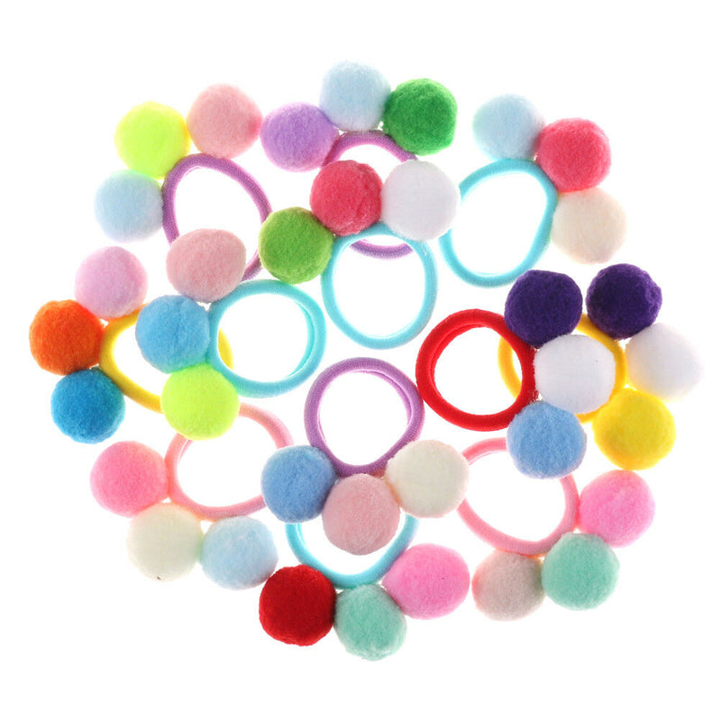 2Pcs Cute 3 Balls Elastics Hair Holders Bands Gum Fashion Kids Children Cand