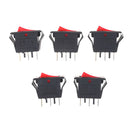 5PCS Red AC15A/250V 20A/125V ON-OFF 2 Position SPST Boat Rocker Switch 3 pins Cy