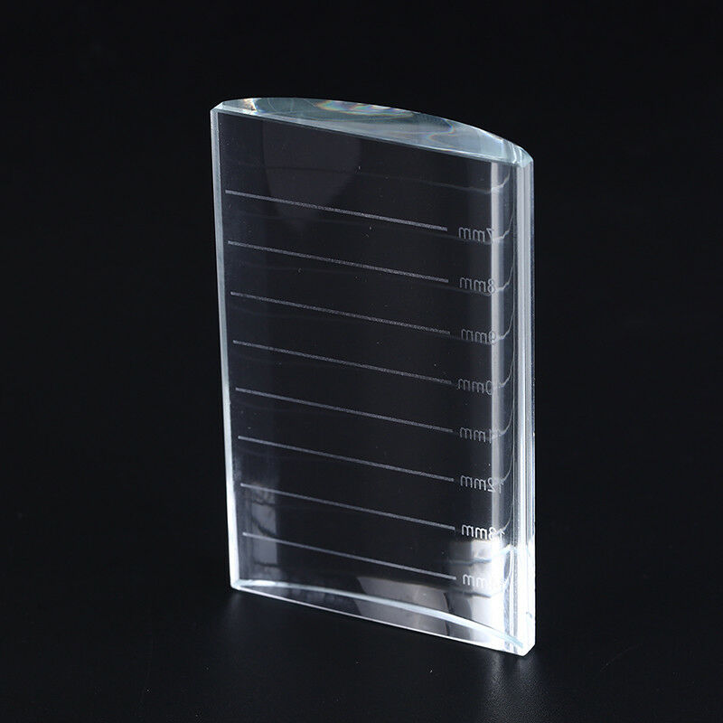 1pc U Type Crystal Curved Tile Eyelash Extension Stand Glass Glue Pallet FT