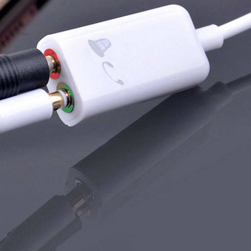 3.5mm Audio headset mic splitter cable adapter for headset earphone phone ON