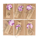 6pcs Kraft Paper Dry Flower Greeting Card with Envelope For Christmas Weddi3C