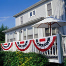 Printed Stripes Stars US Pleated Fan Bunting Half Banner Flag for July 4th3 Gw