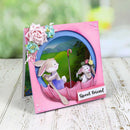 DIY Stamp Album Embossing Template Metal Rabbit Umbrella Cutting Die (A)