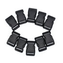 10x 25mm plastic side quick release buckles for webbing bag strap clips black M&