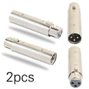 2pcs XLR 3 Pin Male to Female Phase Reversal Adapter Plug Socket Cable Connector