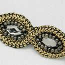 Gunmetal Western National Style Ancient Handmade Beaded Rhinestone Hair Ban