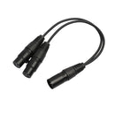 MagiDeal 2Pack XLR 3Pin Male to Dual Female Audio Mic Cable Connector 1ft