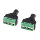 2Pack 3.5mm (1/8'') Stereo TRRS Female Jack to AV 4-Screw Terminal Block Balun