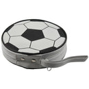 Football Ptint Zippered 24 Pcs CD DVD Round Wallet bag Black White X3A4