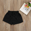 Summer Girl Clothes Set Short Fashion Pink Tops Plaid Short Pants Clothes S T2V1