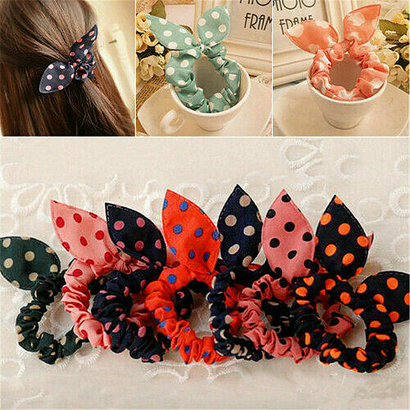 Lot 10 Elastic Women Girl Bow Knot Ponytail Hair Band Hair Rope Scrunchie Holder