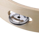 Kids 8" Hand Held Wood Headless Tambourine Bell with Metal Single Row Jingl