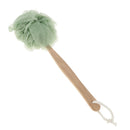 Long Handle Bath Shower Body Brush Scrub Scrunchie Back Scrubber Green