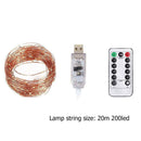 USB LED String Fairy Lights Copper Wire Christmas Lamp w/RC (Warm Light) A