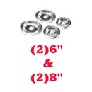 Stove Drip Pans Set for GE-Hotpoint,4Pcs (2) 6" &(2) 8" ,229825 & 229850