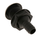 Black Thru Hull Fitting Marine Boat Hose With Stainless Rim for Marine 13mm