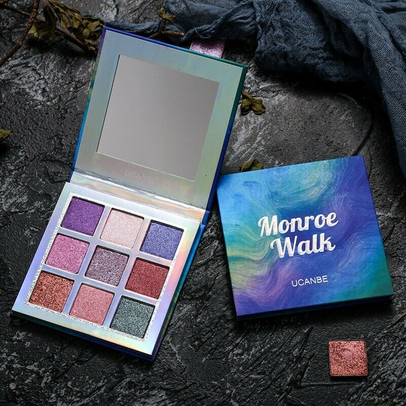 Ucanbe Shimmer Matte Eyeshadow Makeup Palette 9 Colors Holographic Nude Glo Y3X7